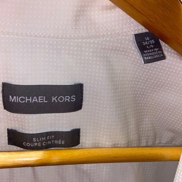 NEW Michael Kors Slim Fit White Dress Shirt, size Large - Picture 2 of 5